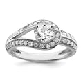 Sterling Silver Rhodium Plated CZ Ring, Size 8, 2.78 g