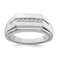 Sterling Silver Rhodium Plated Diamond Men's Ring, 0.25 ct, Size 9