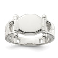 Sterling Silver Fancy Signet Ring, Size 8