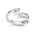 Sterling Silver Brushed And Polished CZ Ring, Size 7, 4.6 g