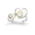 Sterling Silver Polished Hearts Shiva Eye Ring, Size 6