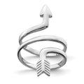 Sterling Silver Rhodium-plated Arrow Wrap Toe Ring, 1.5 mm