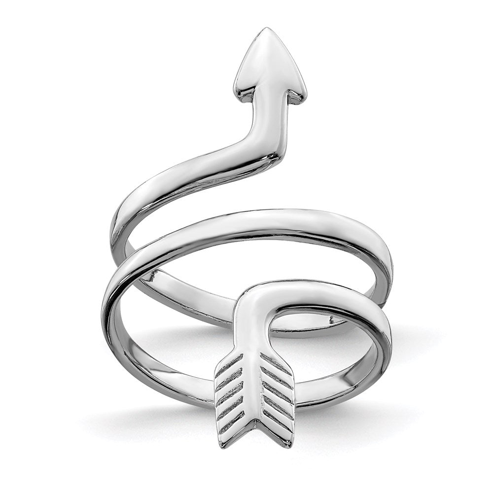 Sterling Silver Rhodium-plated Arrow Wrap Toe Ring, 1.5 mm