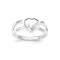 Sterling Silver Polished Heart Ring, Size 8