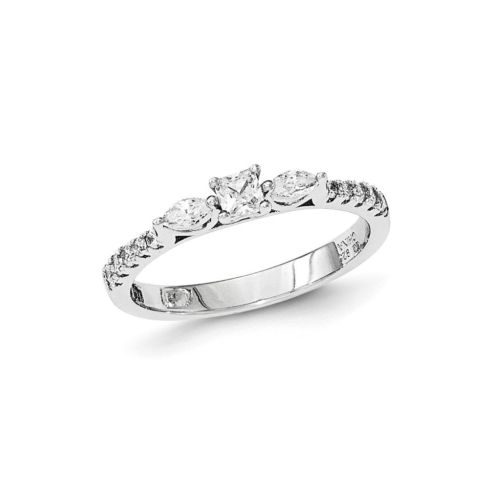 Pure Fire Sterling Silver CZ Ring, Size 7