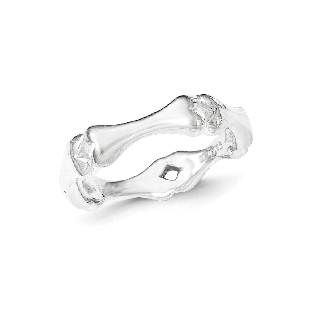 Sterling Silver Polished Bone Ring, Size 8