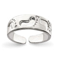 Sterling Silver Foot Print Toe Ring, 5 mm
