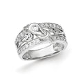 Sterling Silver Rhodium-plated w/CZ Ring, Size 6, 4.26 g