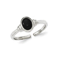 Sterling Silver Black Agate Ring, Size 7