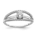 Sterling Silver Rhodium-plated CZ Ring, Size 8, 2.21 g