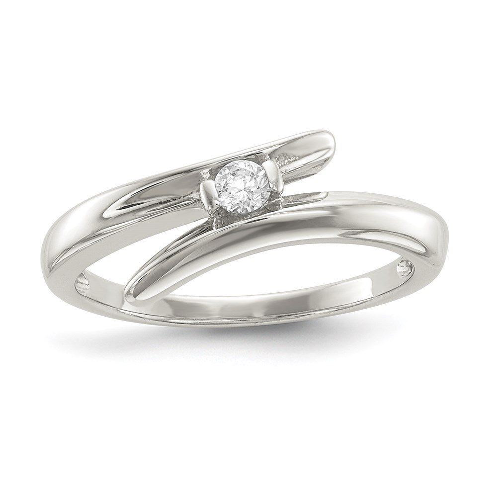 Sterling Silver CZ Ring, Size 8, 2.37 g