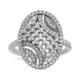 Pure Fire Sterling Silver Rhod-plated CZ Ring, Size 7, 4.01 g