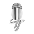 Sterling Silver Rhodium-plated CZ Adjustable Fingernail Ring, 1.5 mm