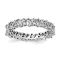 Sterling Shimmer Sterling Silver Rhodium-plated 45 Stone CZ Fancy Eternity Band, Size 7
