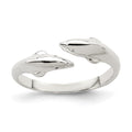 Sterling Silver Polished Dolphin Toe Ring, 2 mm
