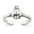 Sterling Silver Antiqued Ladybug Toe Ring, 3 mm