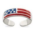 Sterling Silver Enameled Flag Toe Ring, 5 mm