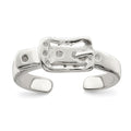 Sterling Silver Antiqued Buckle Toe Ring, 4 mm