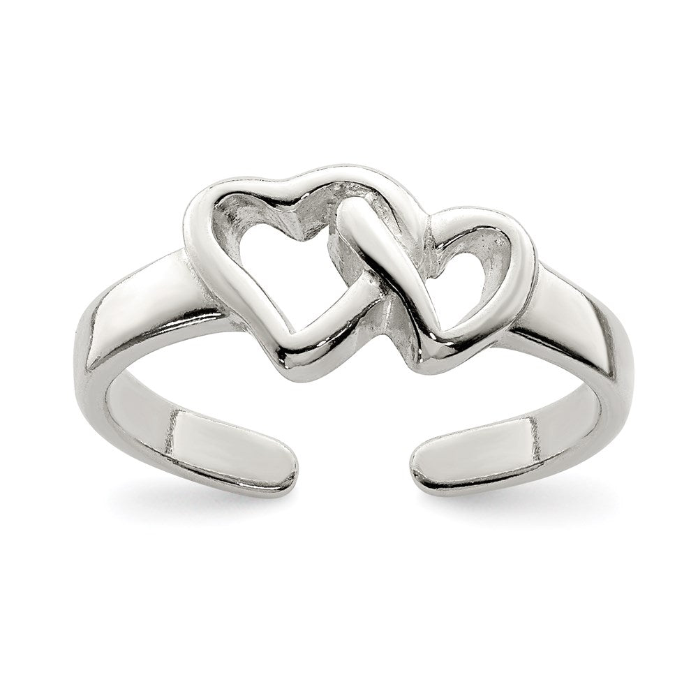 Sterling Silver Solid Heart Toe Ring, 3 mm