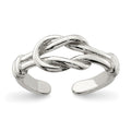 Sterling Silver Love Knot Toe Ring, 2 mm