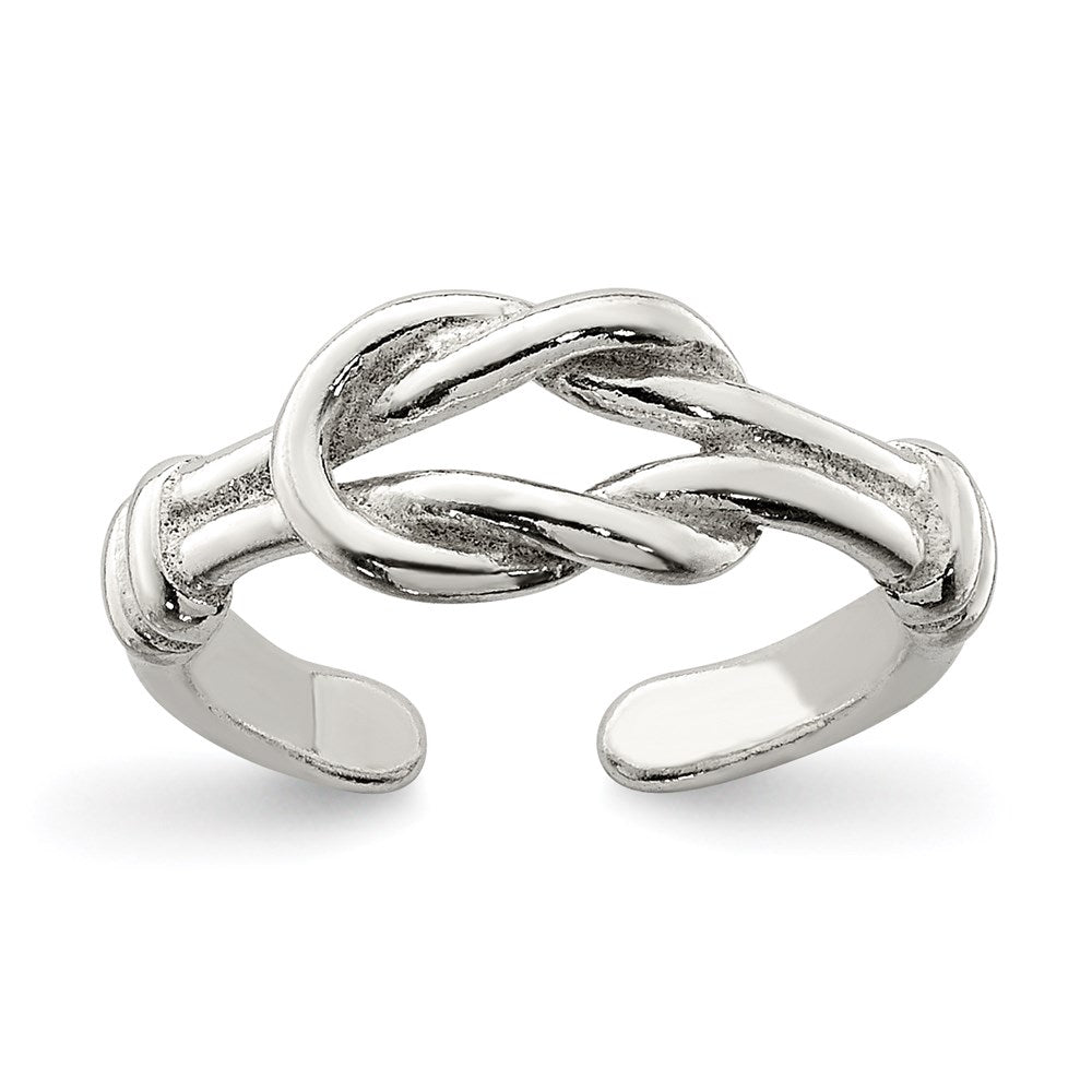 Sterling Silver Love Knot Toe Ring, 2 mm