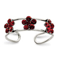 Sterling Silver StelluxT Crystal Floral Toe Ring, 5 mm