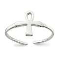 Sterling Silver Ankh (Egyptian Cross) Toe Ring, 1 mm