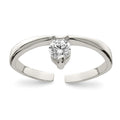 Sterling Silver CZ Toe Ring, 5 mm