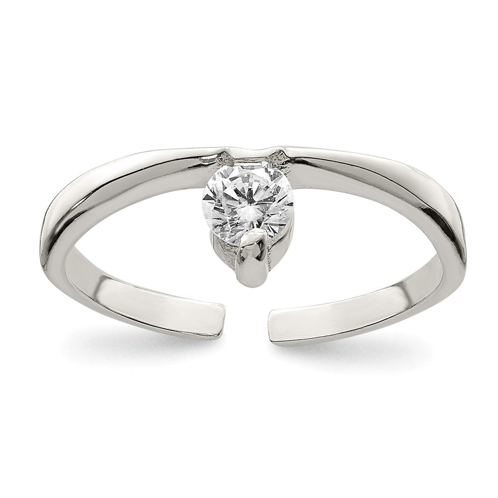 Sterling Silver CZ Toe Ring, 5 mm