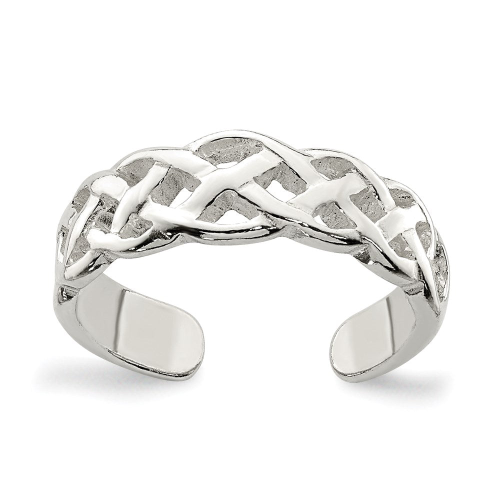 Sterling Silver Celtic Weave Toe Ring, 5 mm