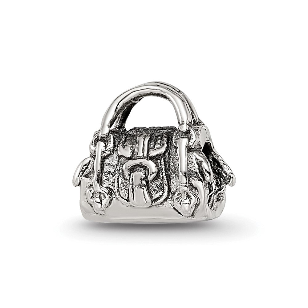Sterling Silver Reflections Kids Handbag Bead, 8.18 x 8.18 mm