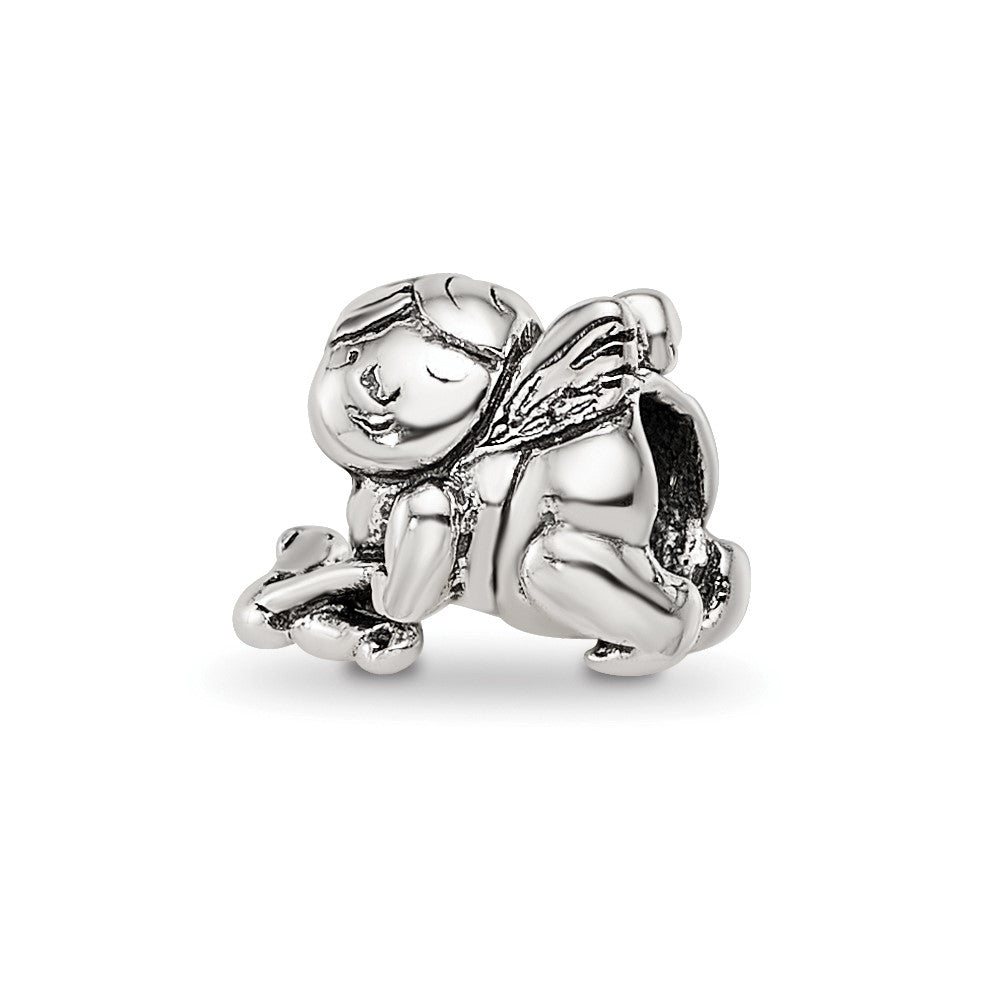 Sterling Silver Reflections Kids Cupid Bead, 7.27 x 8.18 mm