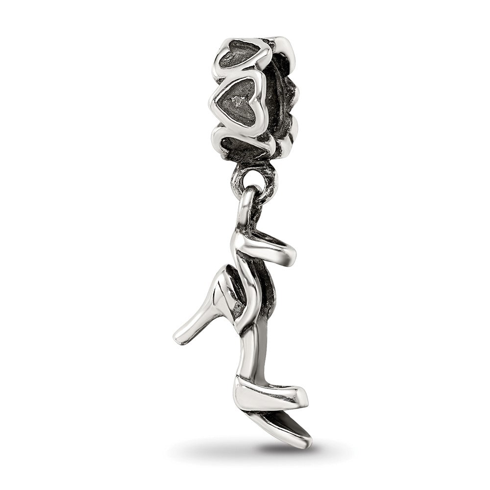 Sterling Silver Reflections High Heel Shoe Dangle Bead, 25.45 x 3.64 mm