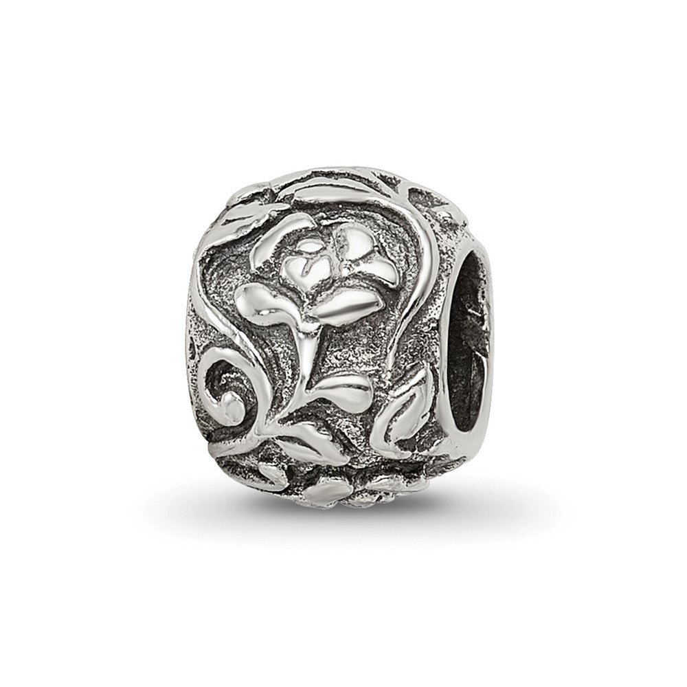 Sterling Silver Reflections Floral Bead, 8.18 x 7.27 mm, 1.35 g