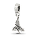 Sterling Silver Reflections Holly Leaf Dangle Bead, 23.64 x 10 mm