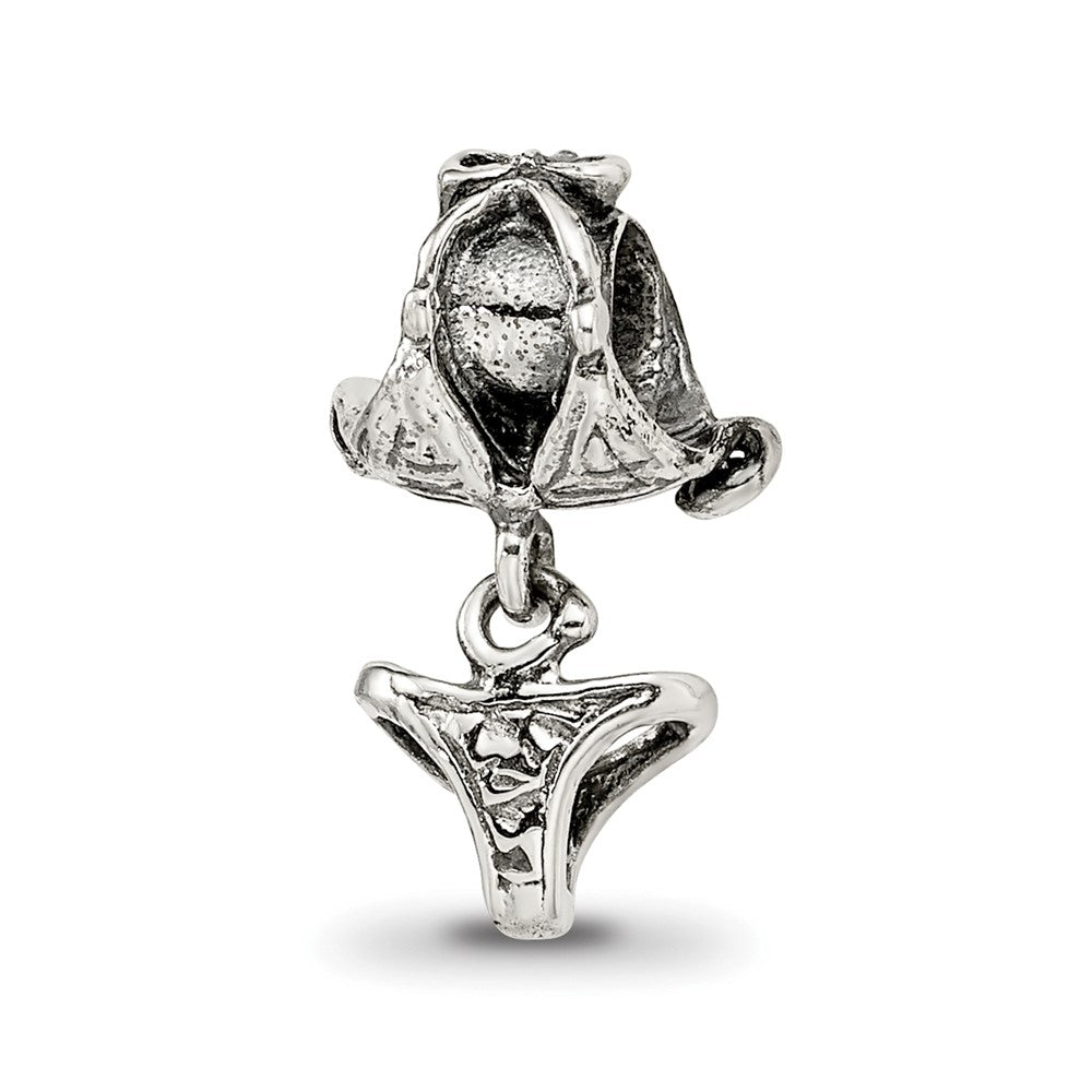 Sterling Silver Reflections Kids Swimsuit Dangle Bead, 17.27 x 9.09 mm