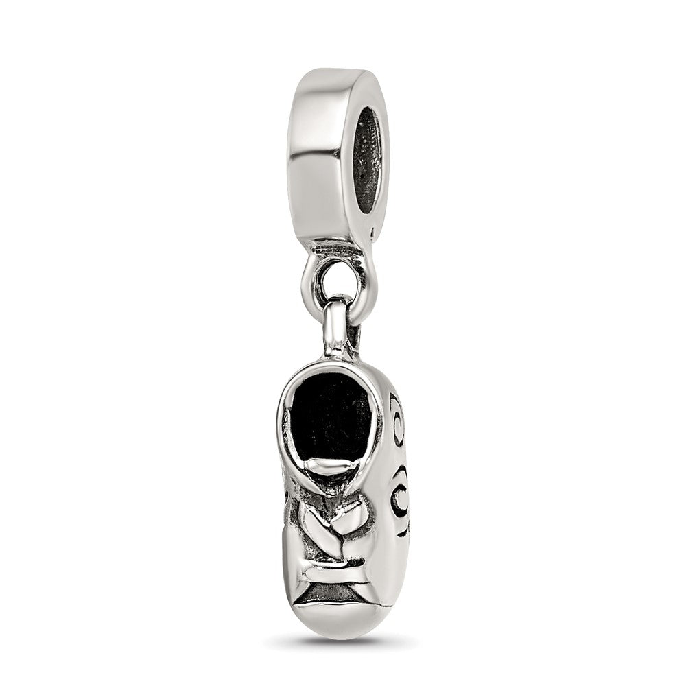 Sterling Silver Reflections Baby Shoe Dangle Bead, 27.27 x 6.36 mm