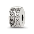 Sterling Silver Reflections Hinged Dotted Clip Bead, 11.82 x 6.36 mm