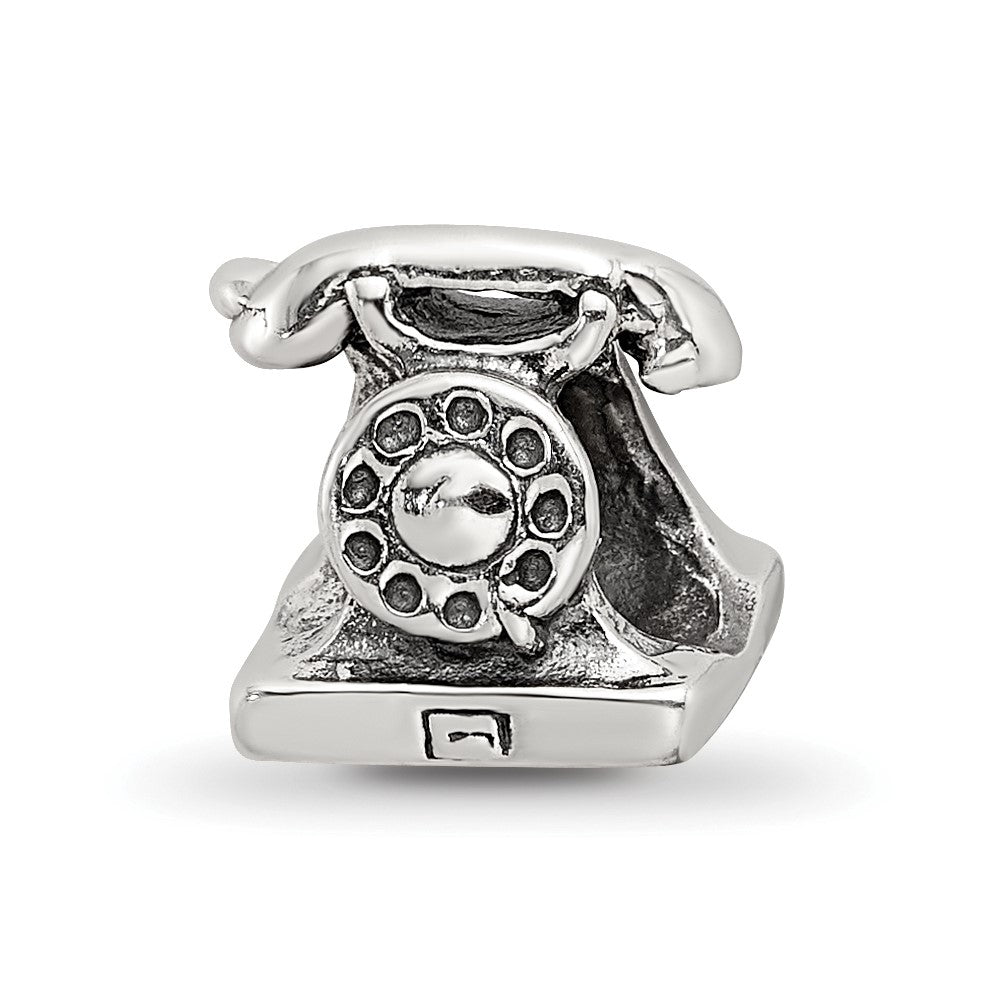 Sterling Silver Reflections Telephone Bead, 8.18 x 8.18 mm