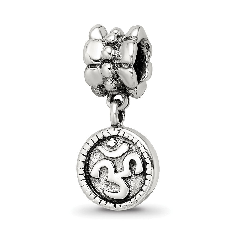 Sterling Silver Reflections Om Symbol Dangle Bead, 20.91 x 8.18 mm