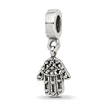 Sterling Silver Reflections Hamsa/Chamseh Dangle Bead, 24.55 x 10 mm