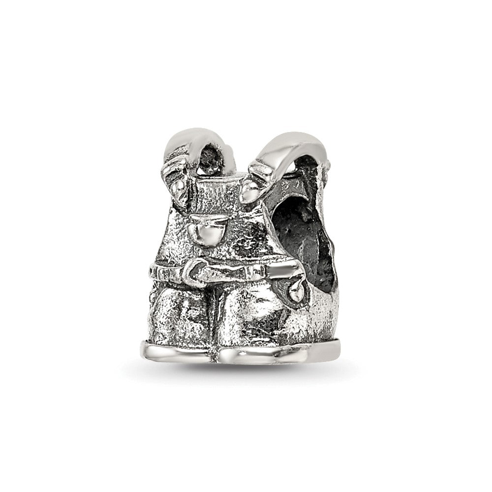 Sterling Silver Reflections Kids Overalls Bead, 8.18 x 8.18 mm
