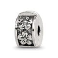 Sterling Silver Reflections Hinged Floral Clip Bead, 11.82 x 6.36 mm, 2.61 g