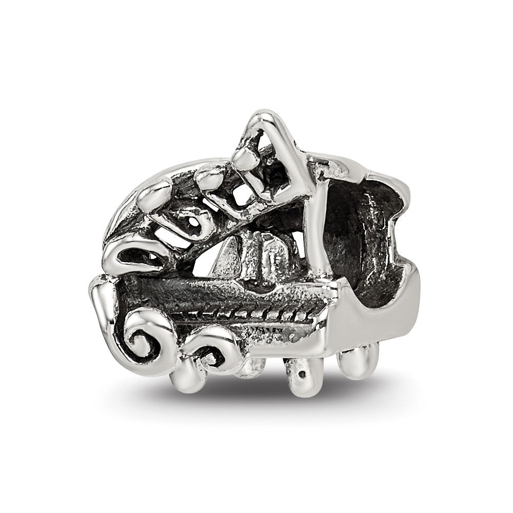 Sterling Silver Reflections Baby Grand Piano Bead, 10 x 10 mm