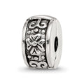 Sterling Silver Reflections Hinged Floral Clip Bead, 11.82 x 5.45 mm, 2.43 g