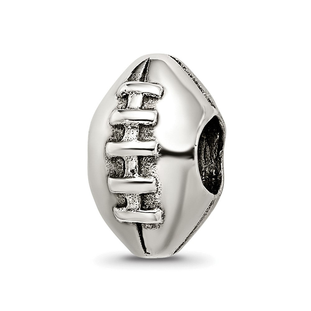 Sterling Silver Reflections Football Bead, 11.82 x 7.27 mm