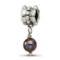 Sterling Silver Reflections Grey FW Cultured Pearl Dangle Bead, 20.91 x 6.36 mm