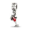 Sterling Silver Reflections Enameled Martini Dangle Bead, 24.55 x 7.27 mm