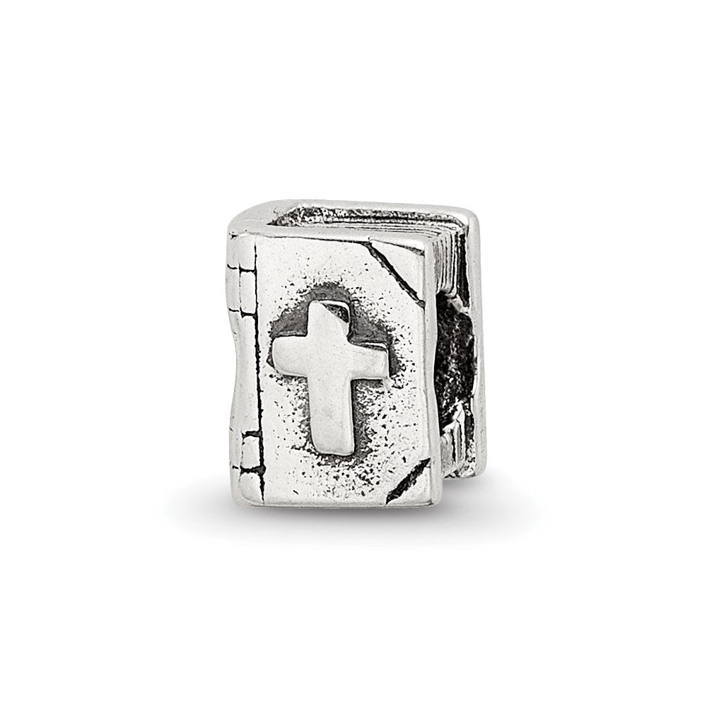 Sterling Silver Reflections Kids Bible Bead, 6.36 x 5.45 mm