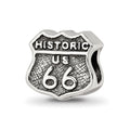 Sterling Silver Reflections Route 66 Bead, 7.27 x 8.18 mm